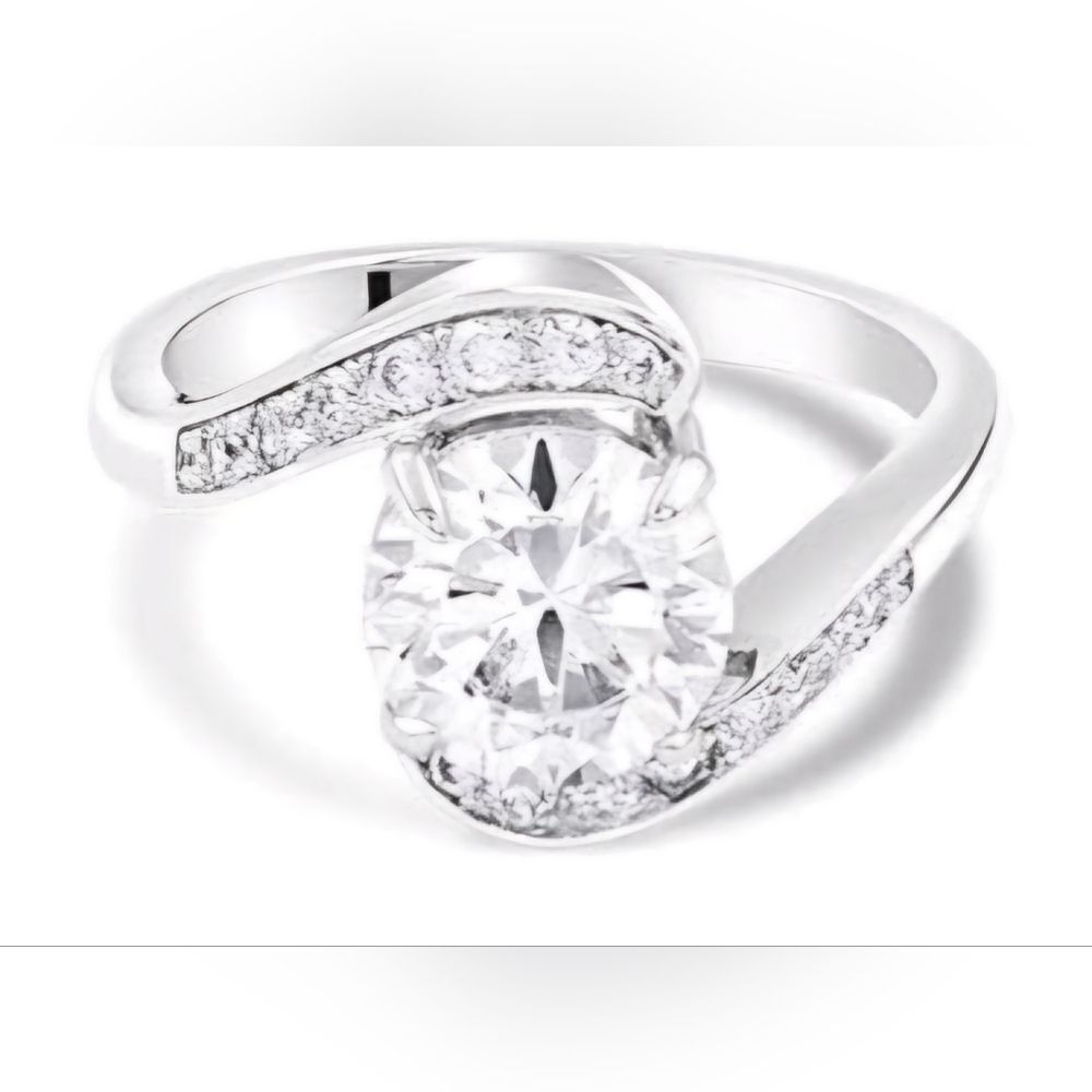 Fragrant Jewels April Birthstone Silver Tone CZ Bypass Ring (9)